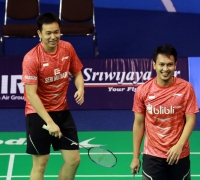 Hendra/Ahsan Senang Hibur Masyarakat Pangkalpinang